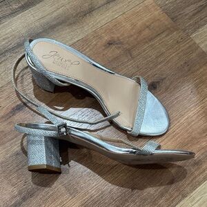 Jewel Badgley Mischka Glittering Silver Heels